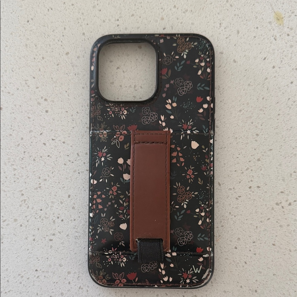 Elegant Black and Brown Floral Phone Case